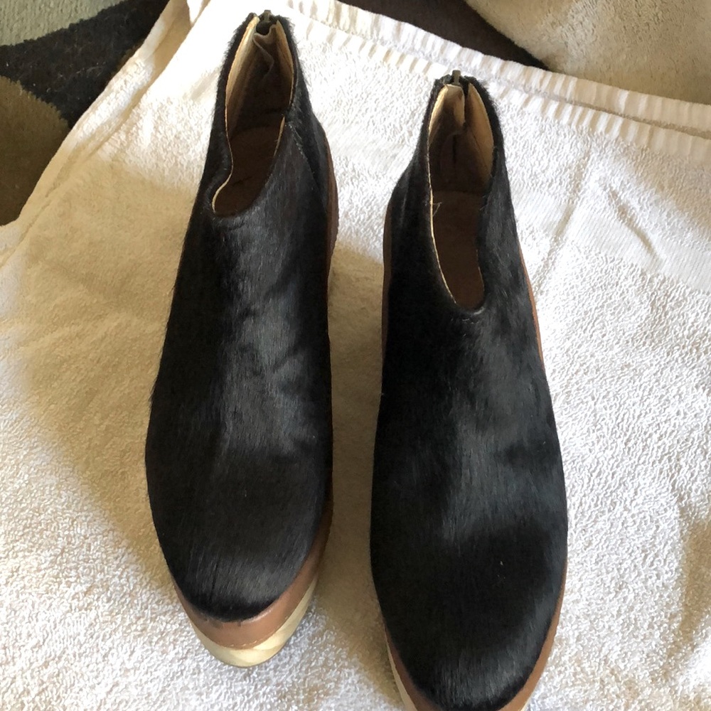 Free People platform cowhide booties